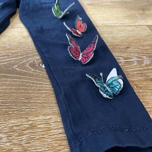 Timi Kids Navy Leggings with Colorful Butterfly Appliques - Size 5Y (110cm)